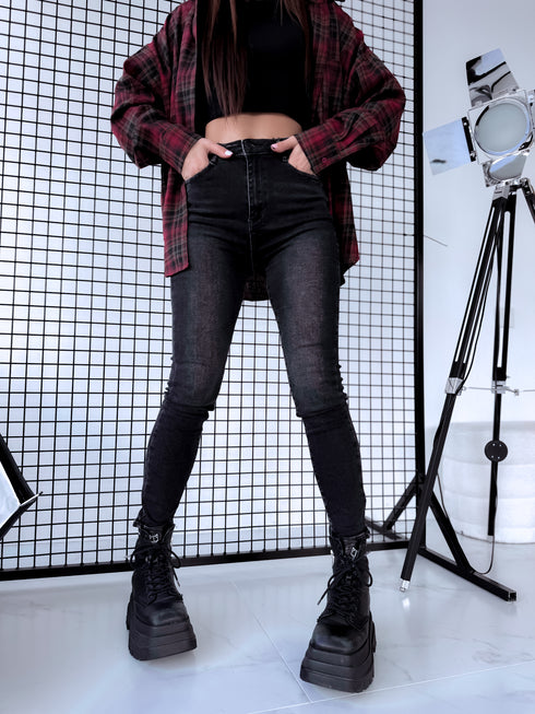 "DEVIL T5311-3" džinsa bikses - TUMŠI PELĒKAS